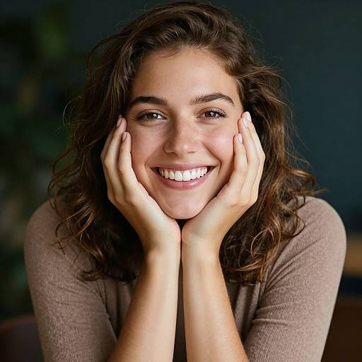 Joyful Woman Close-Up Portrait