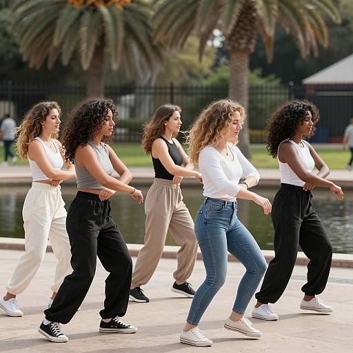 Joyful Outdoor Dance by the Pond