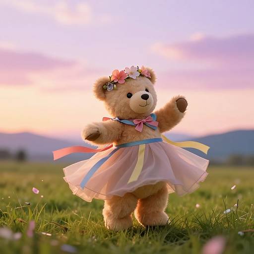 Joyful Bear Dancing in Meadow