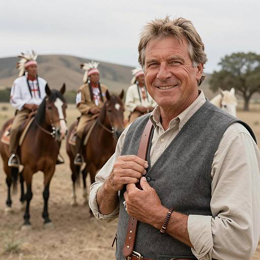 Middle-Aged Man with Native American Background