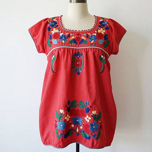 Mexican Embroidered Tunic Mini Dress