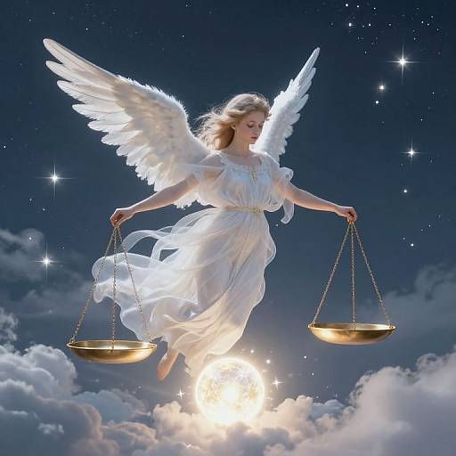 Surreal Angelic Balance Over Clouds