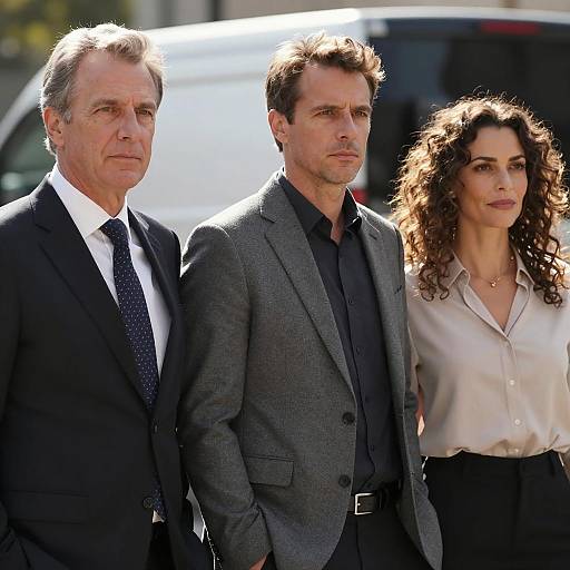 Three Business Professionals Standing Outdoors