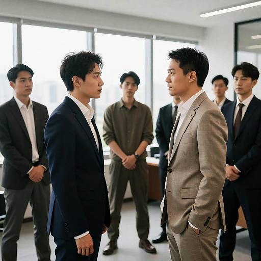 Intense Discussion in a Modern Office