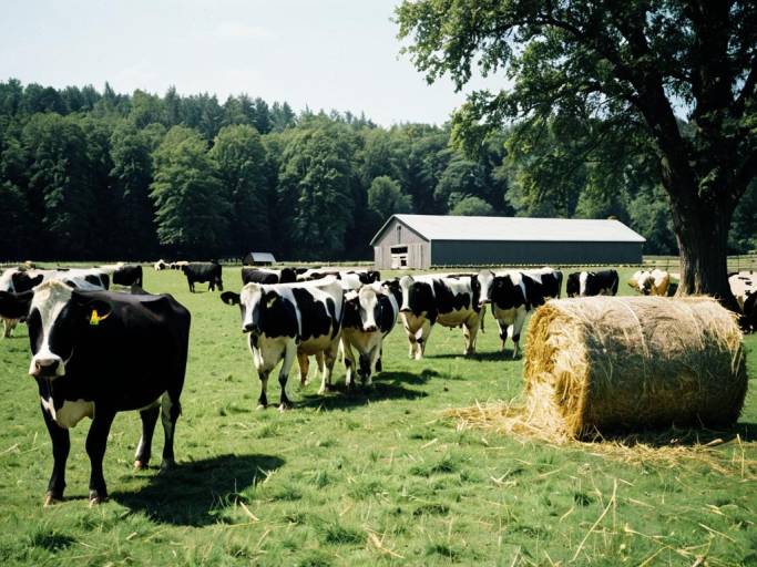 Serene Dairy Farm Landscape Wallpaper