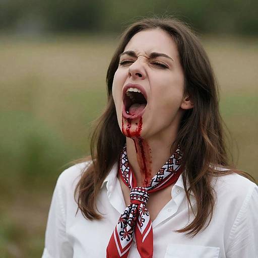 Dramatic Portrait of Woman in Distress