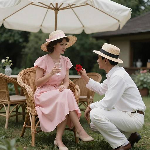 Vintage Garden Tea Time Portrait