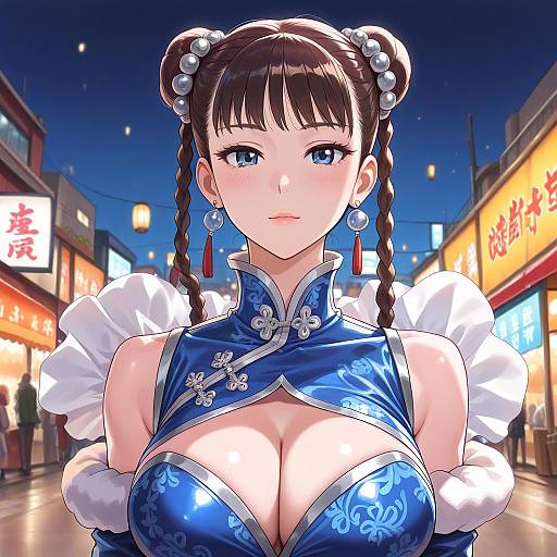Anime Style Chun Li on Night Street