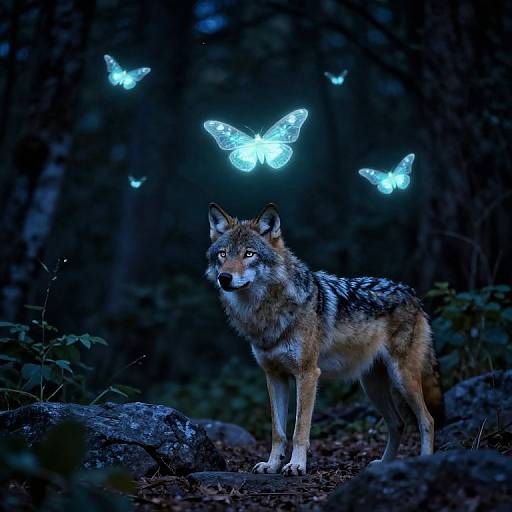 Luminous Moths and Timber Wolf