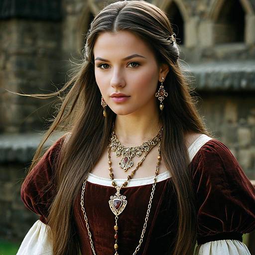 Medieval Princess in Elegant Jewelry