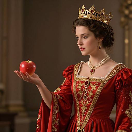 Regal Woman with Luminous Apple