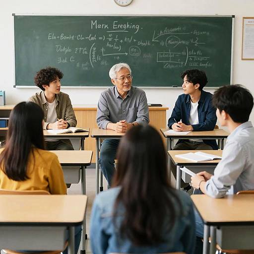 Casual Adult Discussion in Classroom