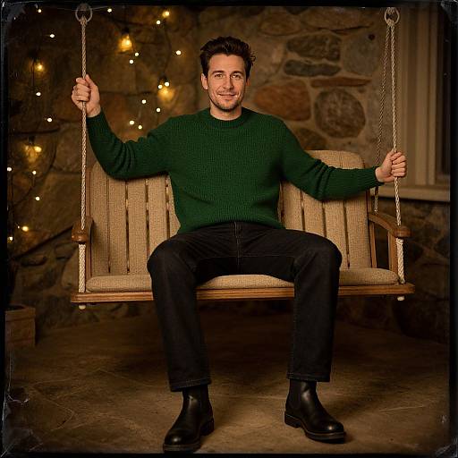 Man in Cozy Rustic Setting