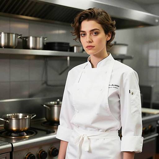 Auburn-Haired Female Chef in Kitchen