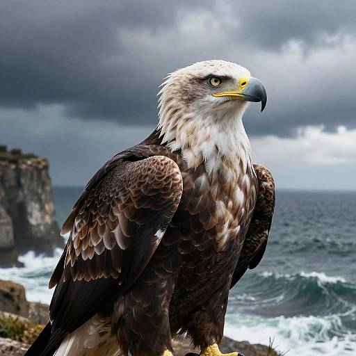 Majestic Eagle on Stormy Cliffs