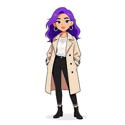 Casual Chic Woman in Light Trench