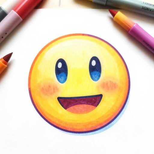 Vibrant Playful Emoji Face Drawing
