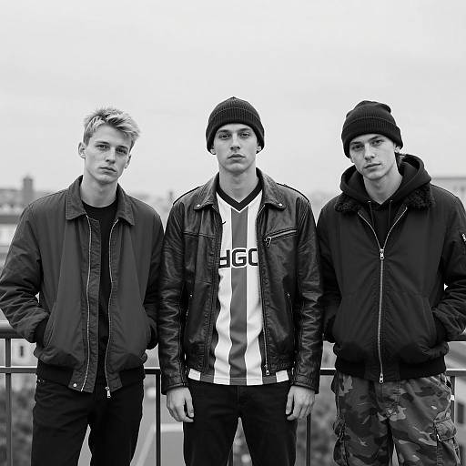 Stylish Young Men on a Balcony