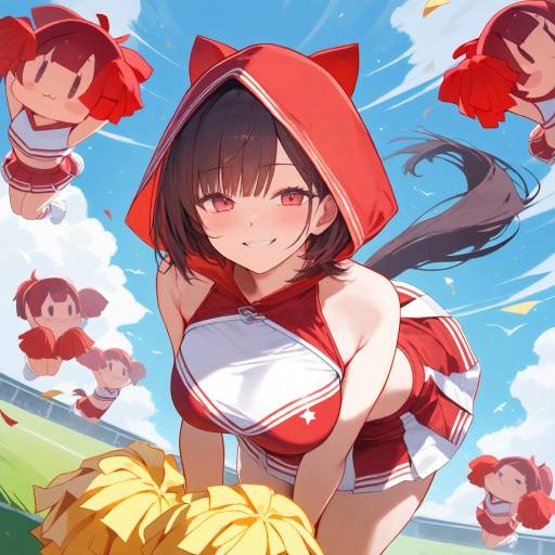 Dynamic Cheerleader in Red Riding Hood