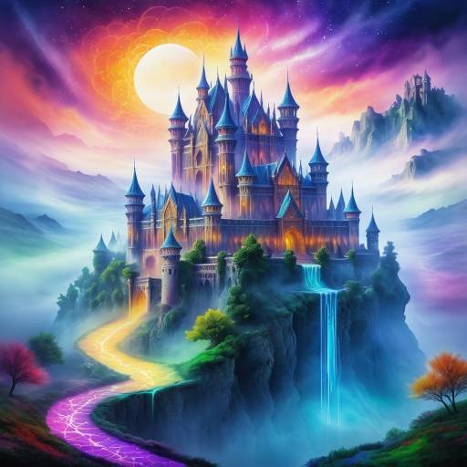 Fantasy Ancient Castle in Mist