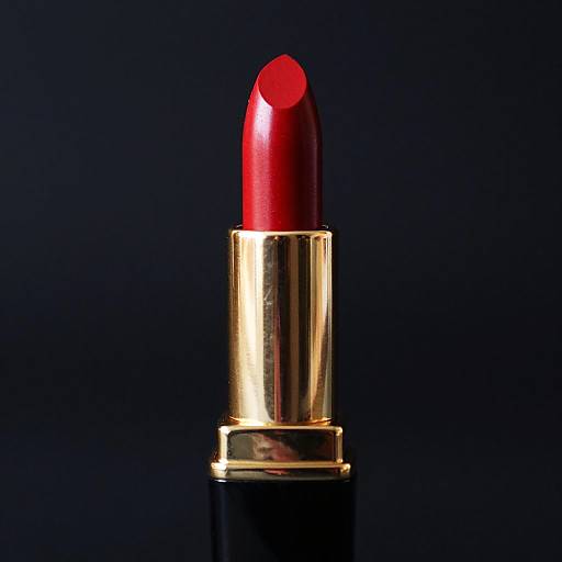 Glossy Red Lipstick with Gold Case