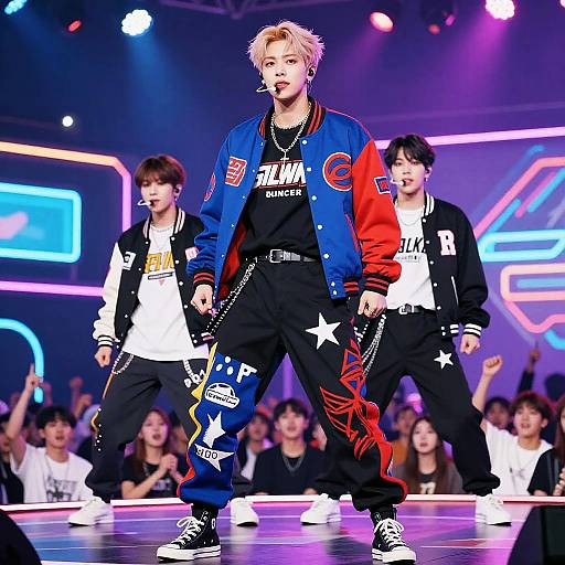 Thick Kpop Idol Neon Stage Performance