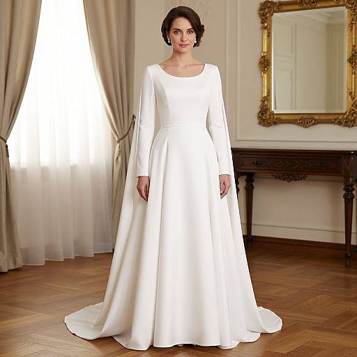 Elegant Woman in White Gown