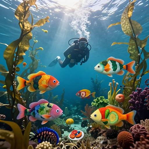 Underwater Arcimboldo-Inspired Still Life