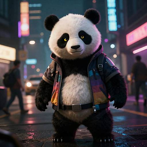 Smug Panda Tourist in Night City