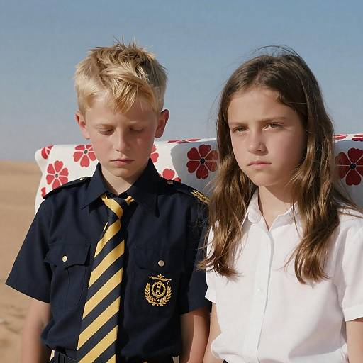 Children in Desert: A Portrait of Innocence