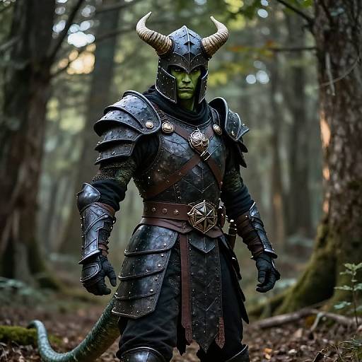 Fantasy Warrior in Enchanted Forest