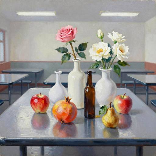 Expressionist Still Life on Cafeteria Table