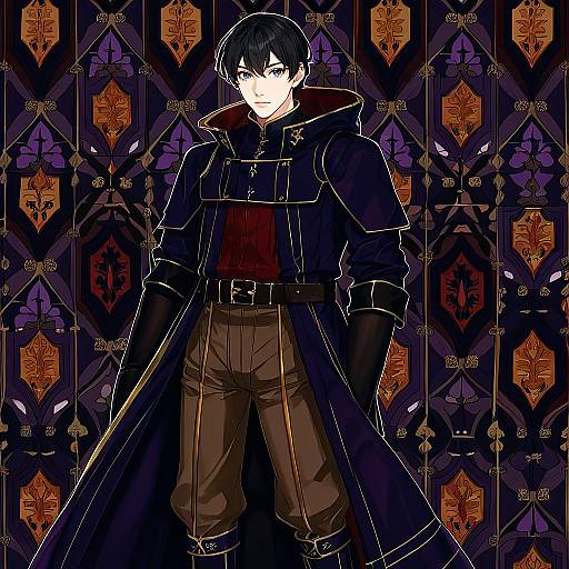 Illustration of Morgan (male) (fire emblem), fire emblem in the style of Asuzemu
