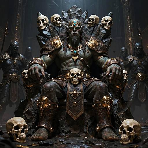 Orc Chieftain on Skull Throne