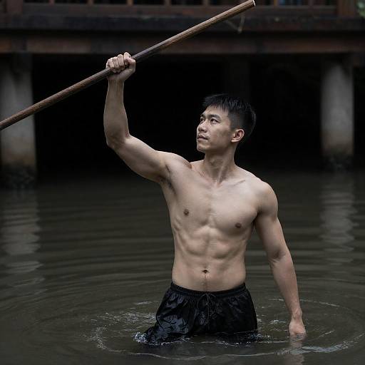 Mysterious Man in Murky Pond