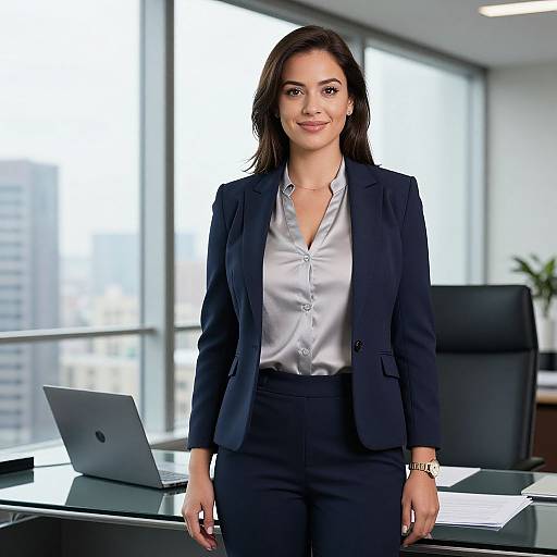 Stylish Corporate Woman in Modern Office