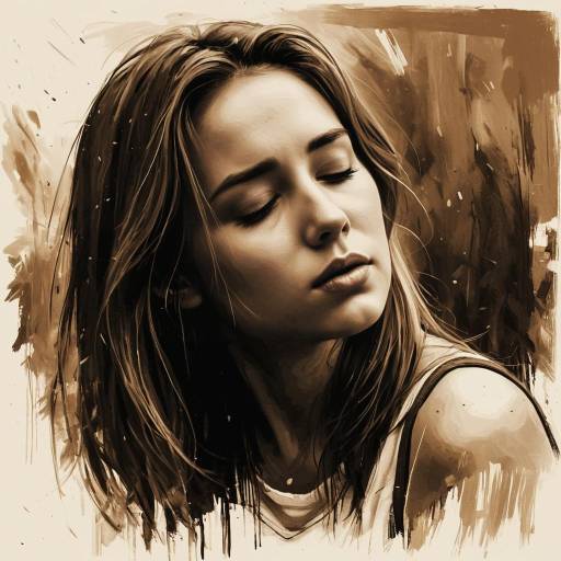 Heartbreak Illustration in Soft Sepia Tones Heartbreak Illustration in Soft Sepia Tones