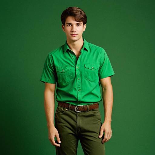 Realistic Male Model in Green Outfit