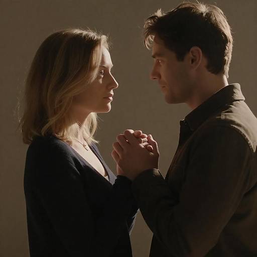 Warm Intimate Embrace in Dramatic Light