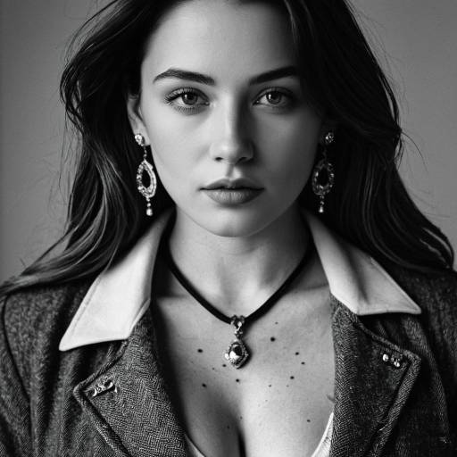 Black and White Portrait of Elegant Woman