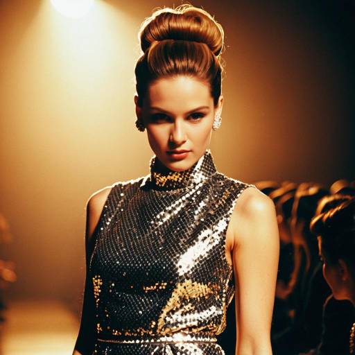Chic Retro Updo on Runway Model Chic Retro Updo on Runway Model