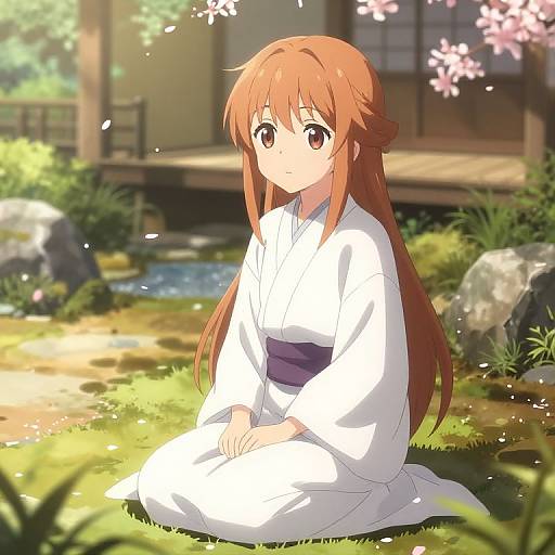 Anime-Inspired Kemono in Japanese Garden