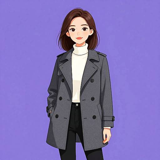 Stylish Woman in Casual Winter Outfit