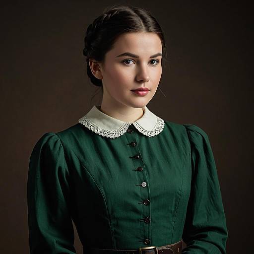 Victorian Era Woman in Green Dress