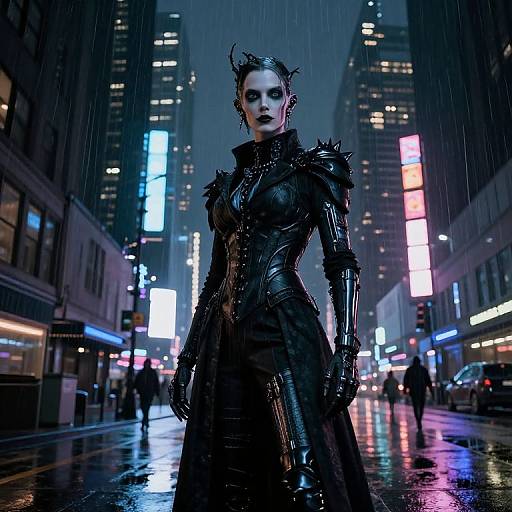 Cyberpunk Gothic Times Square Night