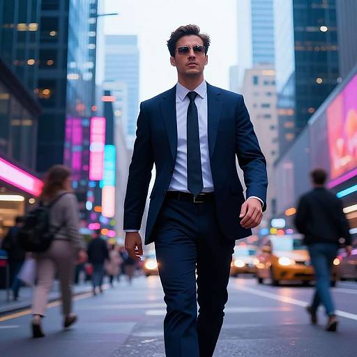 Confident Walk in Futuristic City