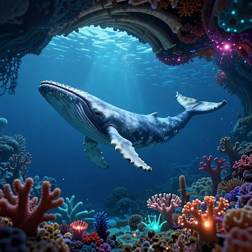 Surreal Underwater Whale Skeleton Dreamscape