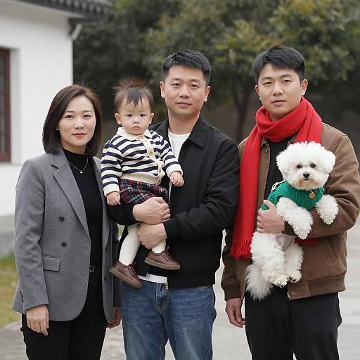 Outdoor Family Portrait with Dog