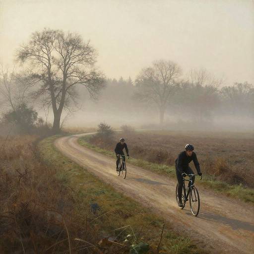 Foggy Morning Countryside Cycling Animation