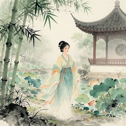 Tang Yue in Misty Ancient Garden